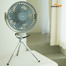 KOVEA TRIVET FAN7" Wireless Hanging Fan | 4000mAh Battery | Tripod Stand | 4-Speed | 360° Adjustable Air Circulator